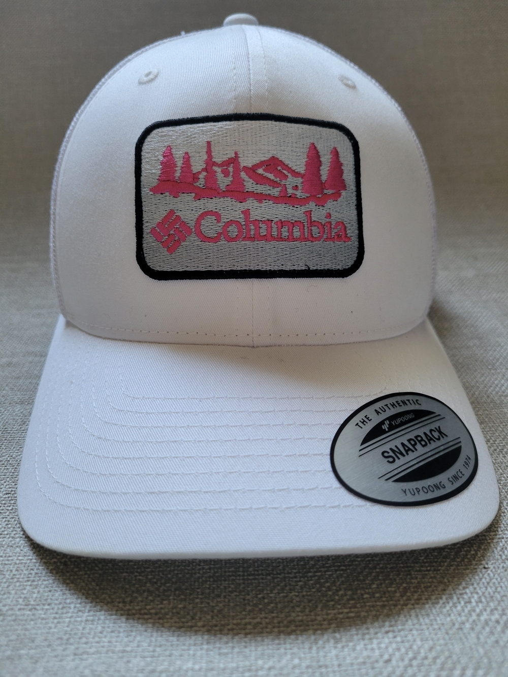 Columbia Sportswear Co Cap Snapback Hat Trucker Hat Unisex Adjustable White Pink